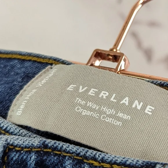 Everlane The Way High Jean Dark Wash Denim Straight Zip Fly Regular - Picture 4 of 11